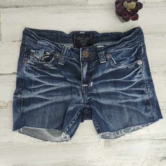 Big Star Jean Shorts Cut Offs Dark Wash Size 27 - Picture 1 of 6
